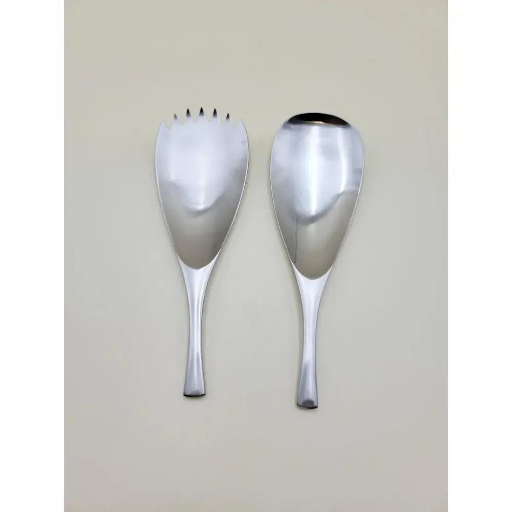 Dansk Jhq Salad Server Set 9.5 Inch Silver Stainless Steel Serving Vintage